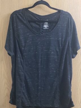 Danskin Now Black Marled Short Sleeve Tee